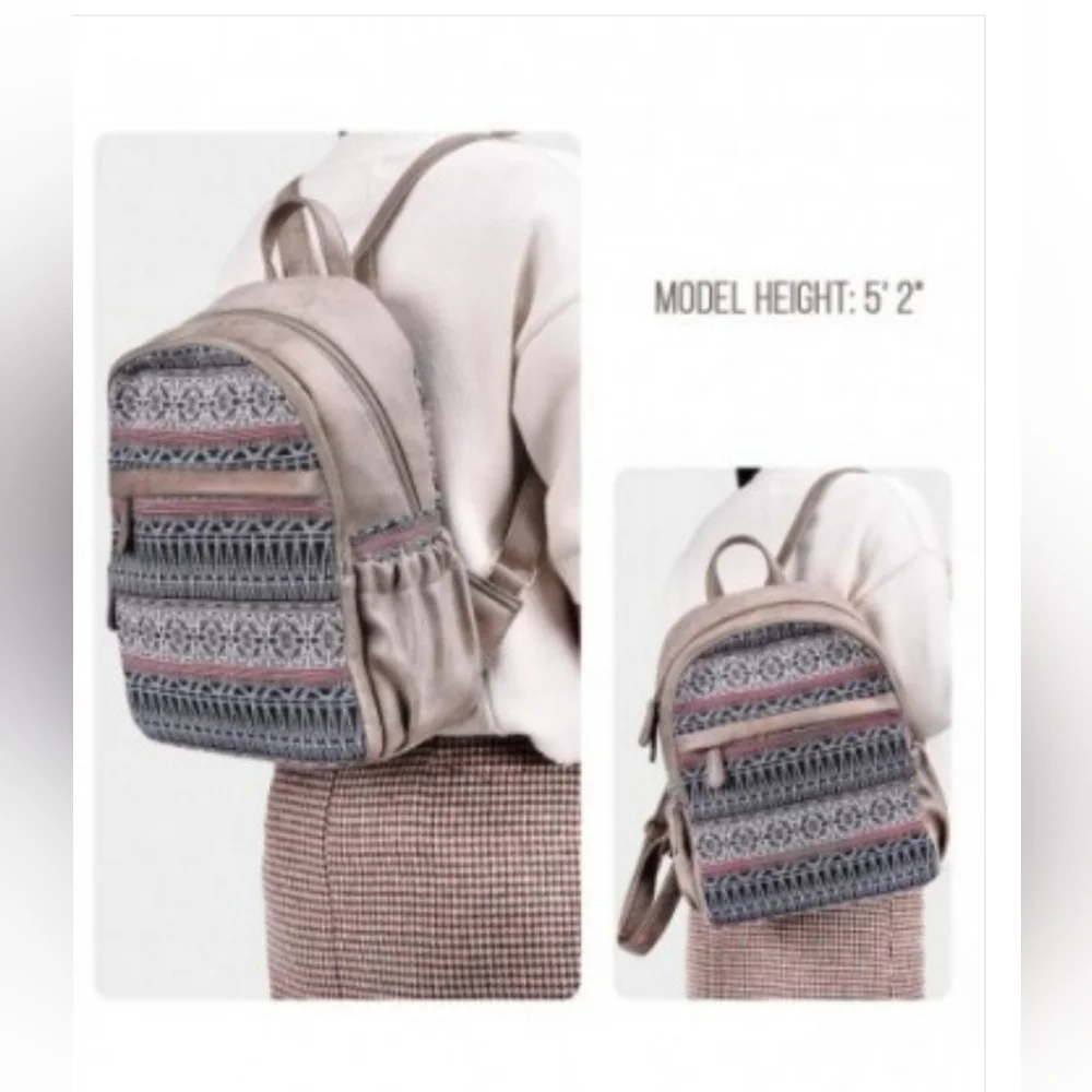 Women Casual Daypack‎ Purse Lightweight Travel Canvas Leather Boho Backpack